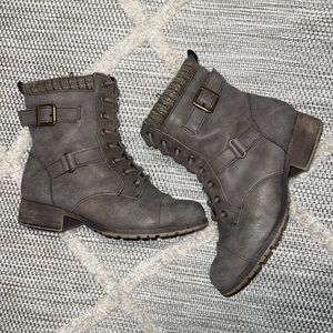 Brown Combat Boots.